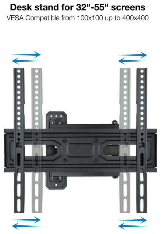 SOPORTE PARED PANTALLAS 32-55" GIRA INCLI NEGRO - detalle