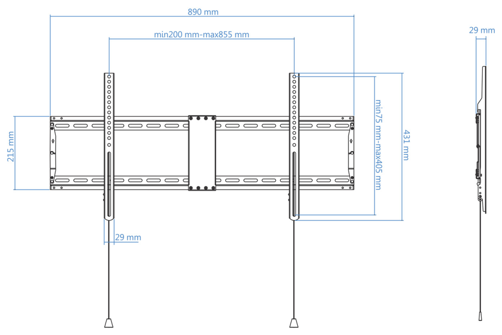 SOPORTE PARED TOOQ LP4390F-B 43"-90" NEGRO - detalle