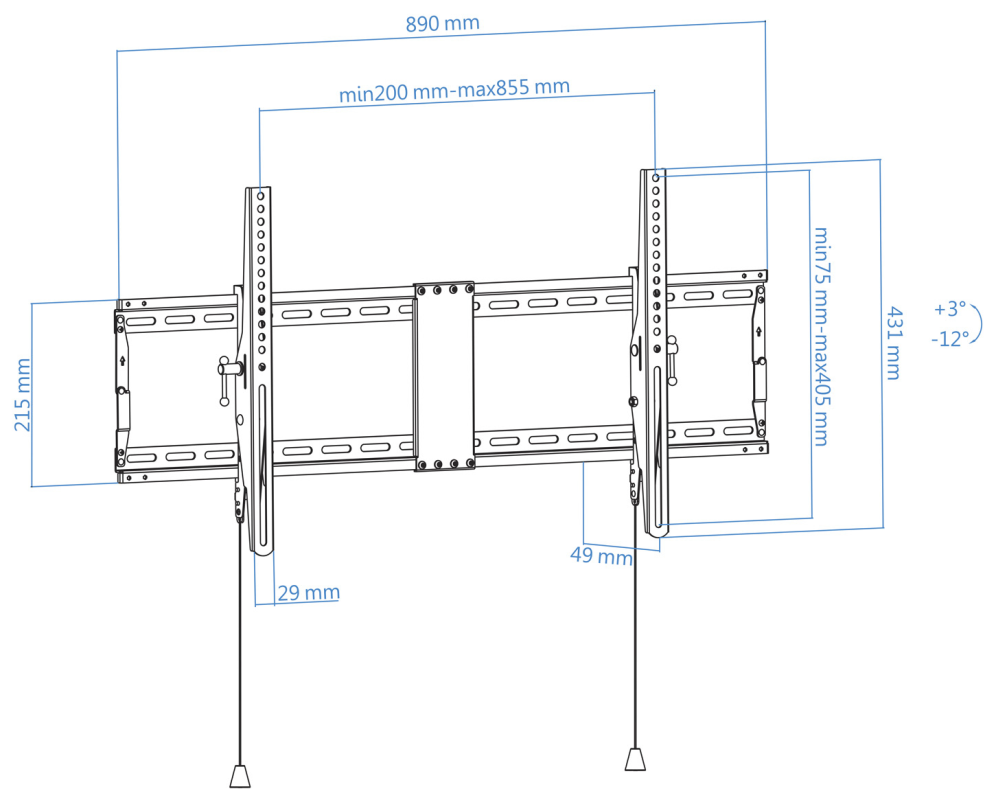 SOPORTE PARED TOOQ LP4391T-B 43"-90" NEGRO - detalle