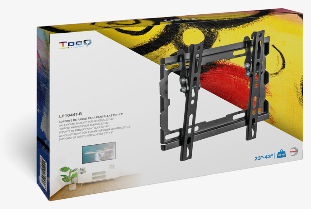 SOPORTE PARED TV TOOQ LP1044T-B NEGRO 23-43" MAX 45 KG - detalle