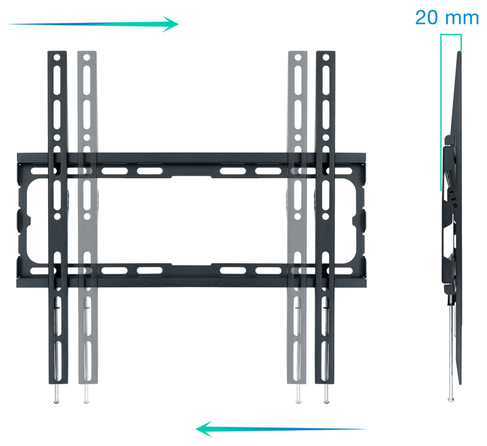 SOPORTE PARED TV TOOQ LP1070F-B NEGRO 32-70" MAX 45 KG - detalle