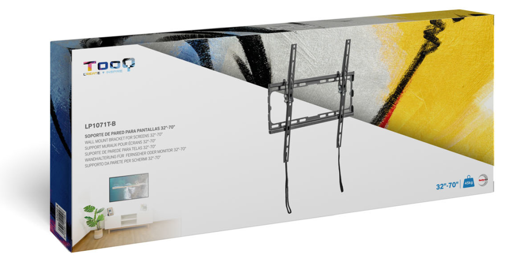 SOPORTE PARED TV TOOQ LP1071T-B NEGRO 32-70" MAX 45 KG - detalle