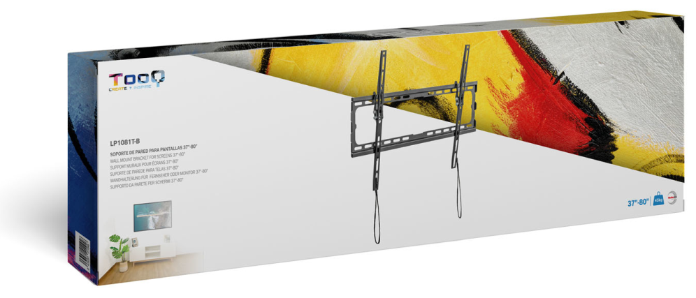 SOPORTE PARED TV TOOQ LP1081T-B NEGRO 37-80" MAX 45 KG - detalle