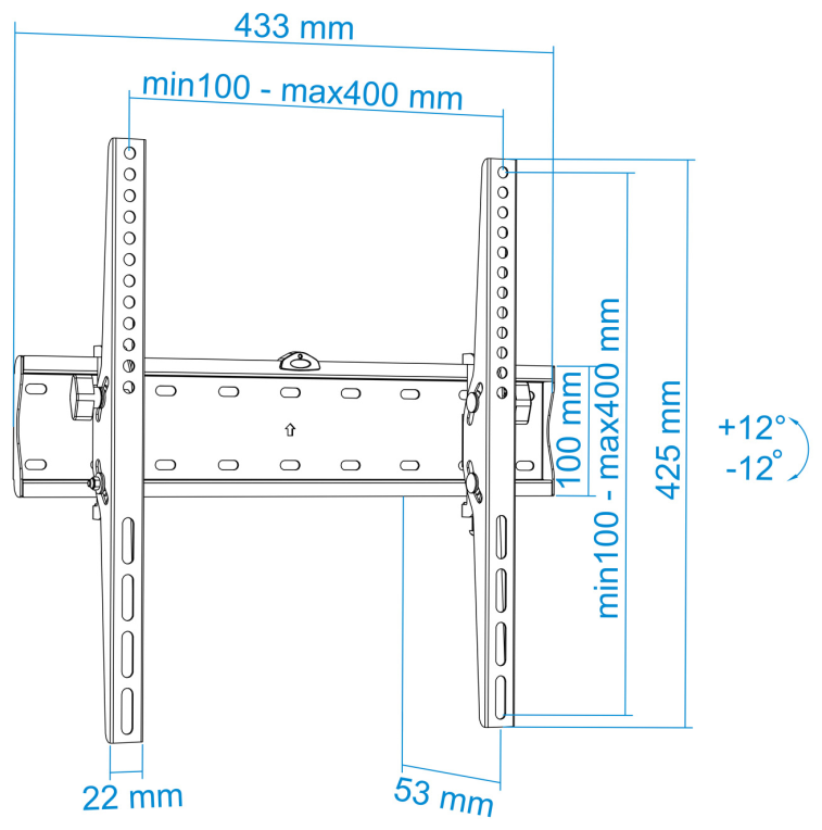 SOPORTE PARED TV TOOQ LP4255T-B NEGRO 32-55" MAX 40 KG - detalle