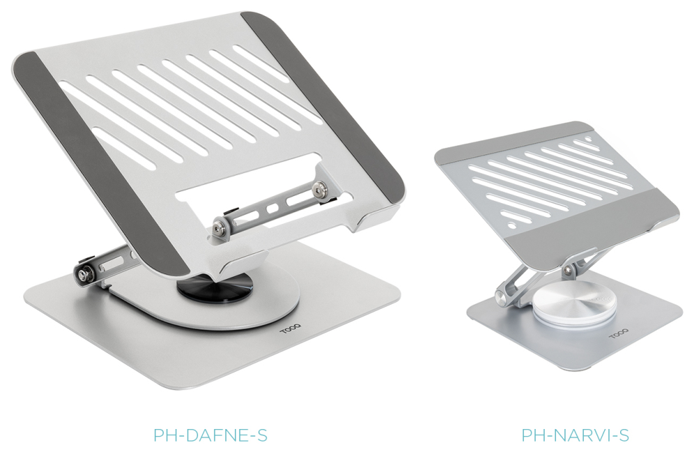 SOPORTE PLEGABLE 360° DISPOSITIVOS HASTA 13", PLATA - detalle