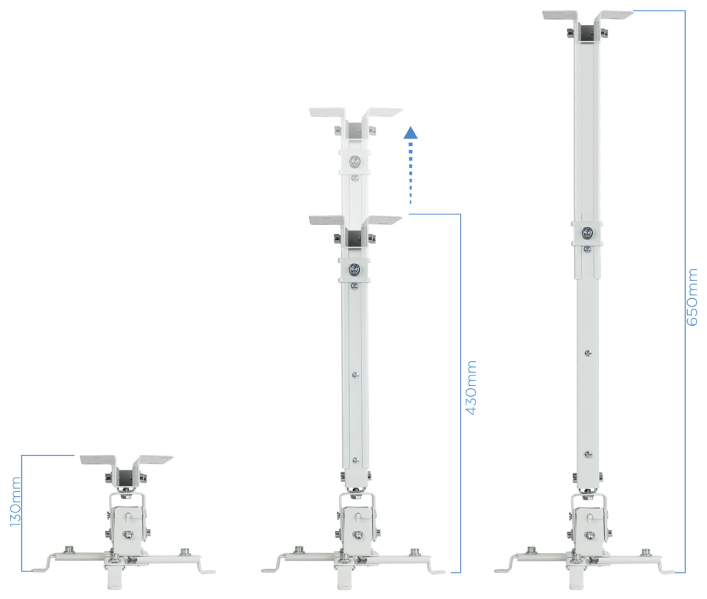 SOPORTE PROYECTOR TECHO TOOQ PJ2012T MX 20 KGS BLANCO - detalle