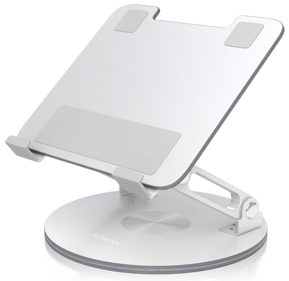 SOPORTE SOBREMESA AISENS AJUSTABLE GIRATORIO PORTATIL/TABLET 7"-13" PLATA - detalle