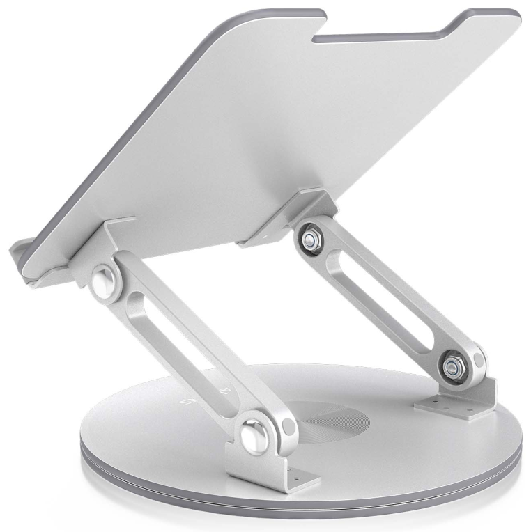 SOPORTE SOBREMESA AISENS AJUSTABLE GIRATORIO PORTATIL/TABLET 7"-13" PLATA - detalle