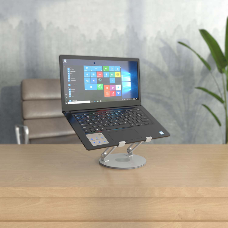 SOPORTE SOBREMESA AISENS AJUSTABLE GIRATORIO PORTATIL/TABLET 7"-13" PLATA - detalle