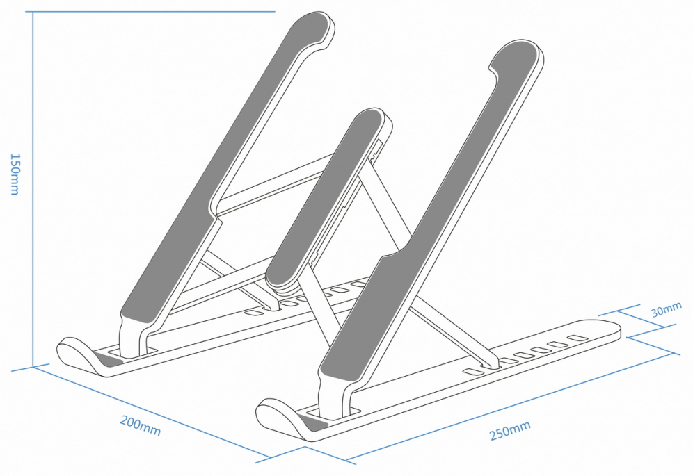 SOPORTE SOBREMESA AISENS AJUSTABLE PARA PORTATIL TABLET GRIS OSCURO - detalle