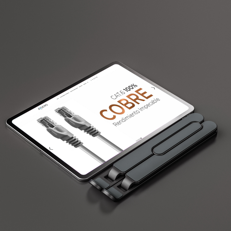 SOPORTE SOBREMESA AISENS AJUSTABLE PARA PORTATIL TABLET GRIS OSCURO - detalle