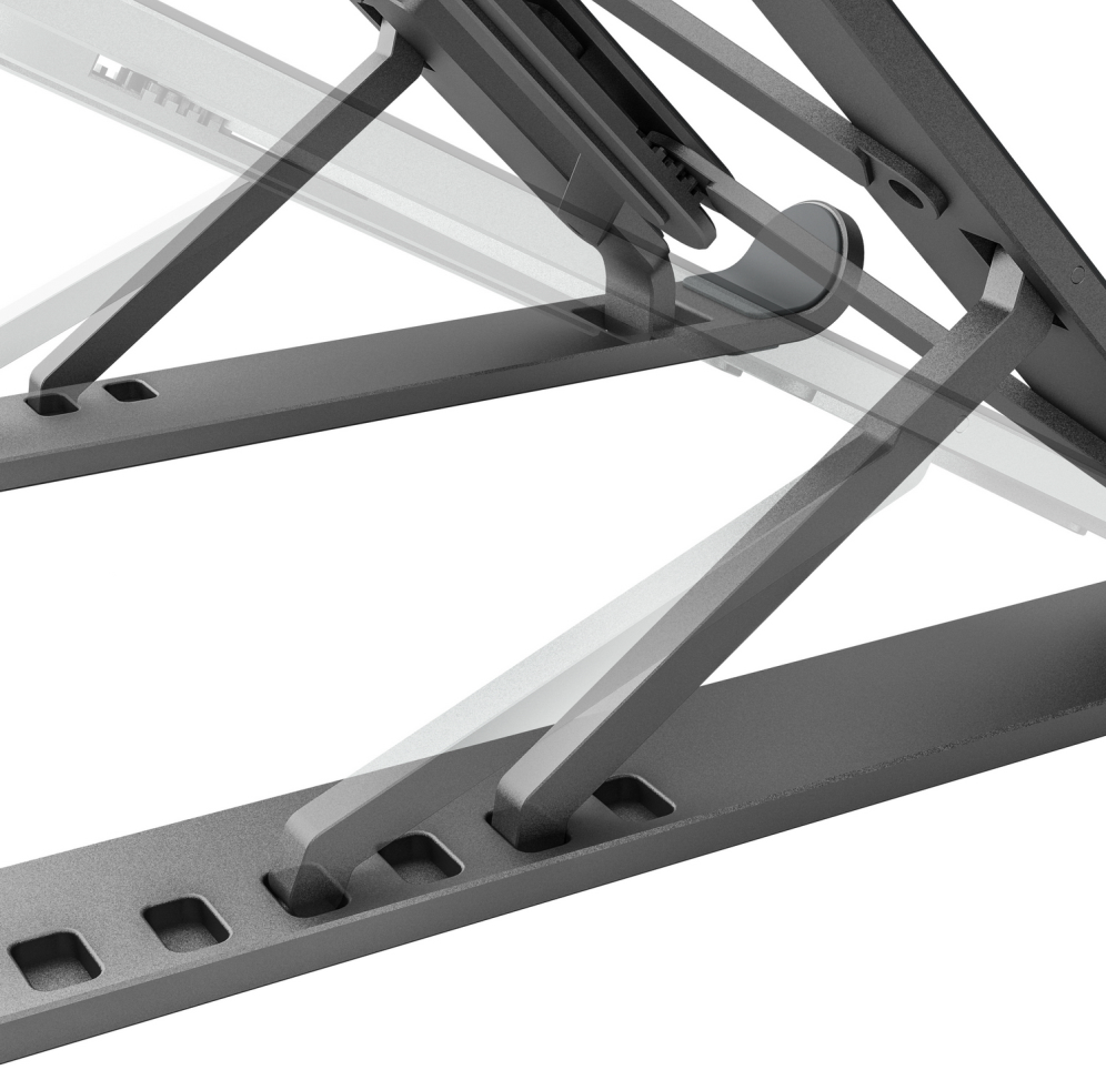 SOPORTE SOBREMESA AISENS AJUSTABLE PARA PORTATIL TABLET GRIS OSCURO - detalle