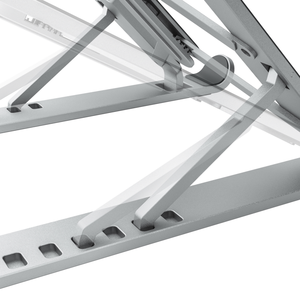 SOPORTE SOBREMESA AISENS AJUSTABLE PARA PORTATIL TABLET PLATA - detalle