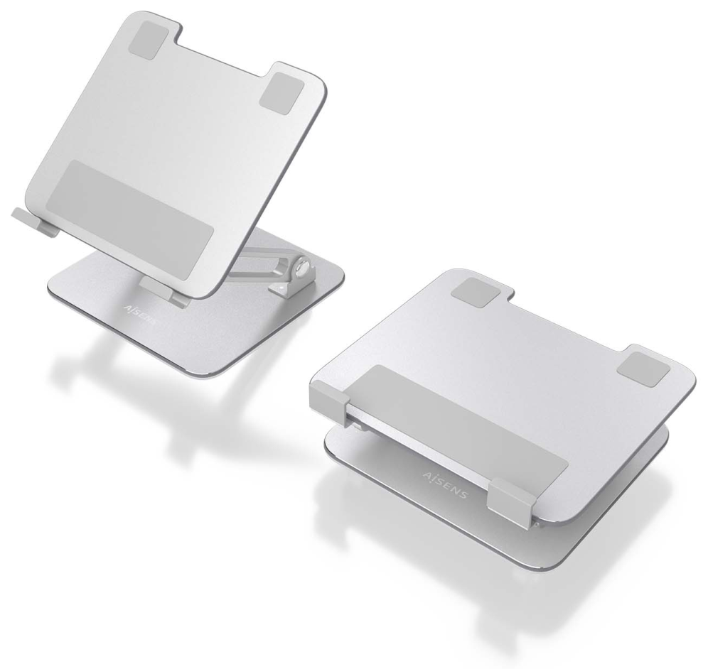 SOPORTE SOBREMESA AISENS AJUSTABLE PORTATIL/TABLET 7"-13" PLATA - detalle