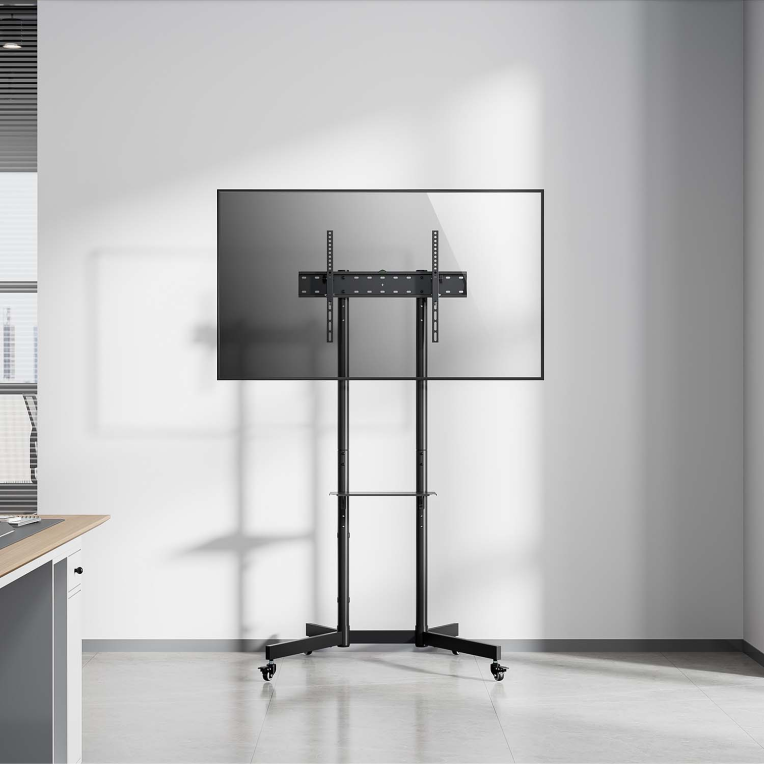 SOPORTE SUELO AISENS RUEDA BANDEJA DVD MONITOR/TV 45KG 37-70 NEGRO - detalle