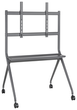 AISENS Soporte De Suelo Pro Con Rueda. 1 Bandeja Para Pantalla Interactiva/TV 120kg De 50-86. Negro