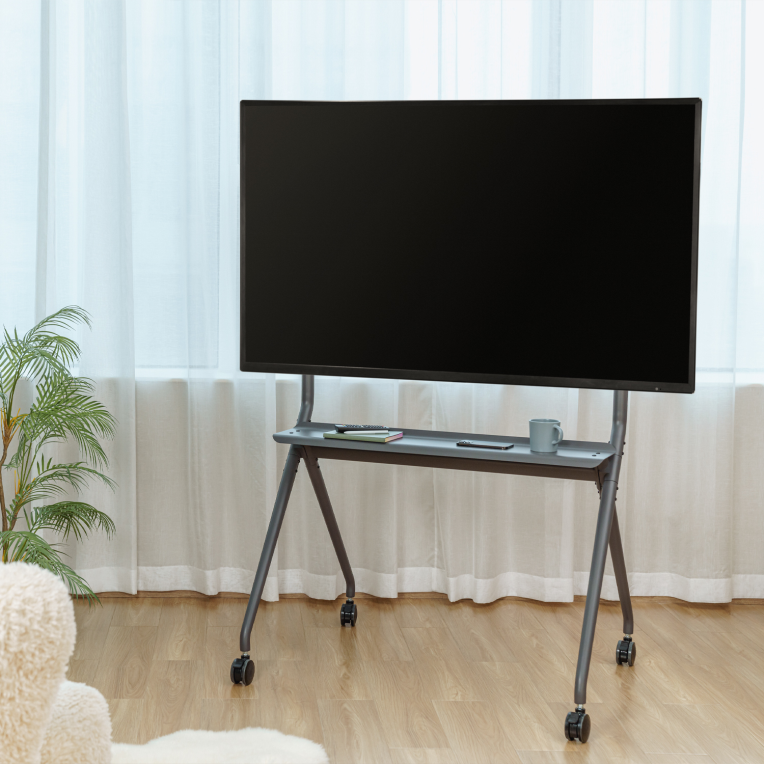 SOPORTE SUELO AISENS RUEDAS BANDEJA DVD PANTALLA 120KG 50-86 - detalle