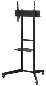 AISENS Soporte de Suelo ECO con Rueda. Bandeja para DVD para Monitor/TV 50Kg de 37-70. Negro