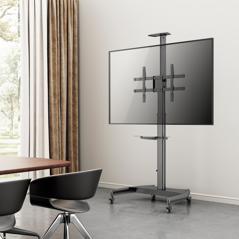 SOPORTE SUELO AISENS RUEDAS Y MANIVELA DVD CAMARA MONITOR TV 50KG 37-70 - detalle