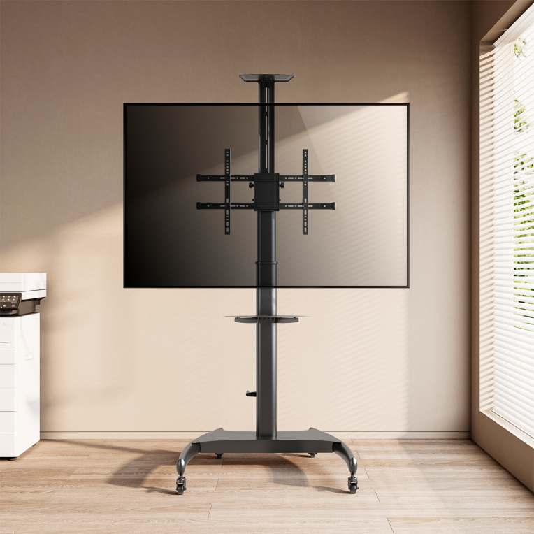 SOPORTE SUELO AISENS RUEDAS Y MANIVELA DVD CAMARA MONITOR TV 50KG 37-70 - detalle