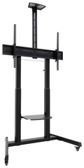 TooQ “AQUILES” Soporte de Suelo con Ruedas con Regulación de Altura para Pantallas 60"-100". Negro