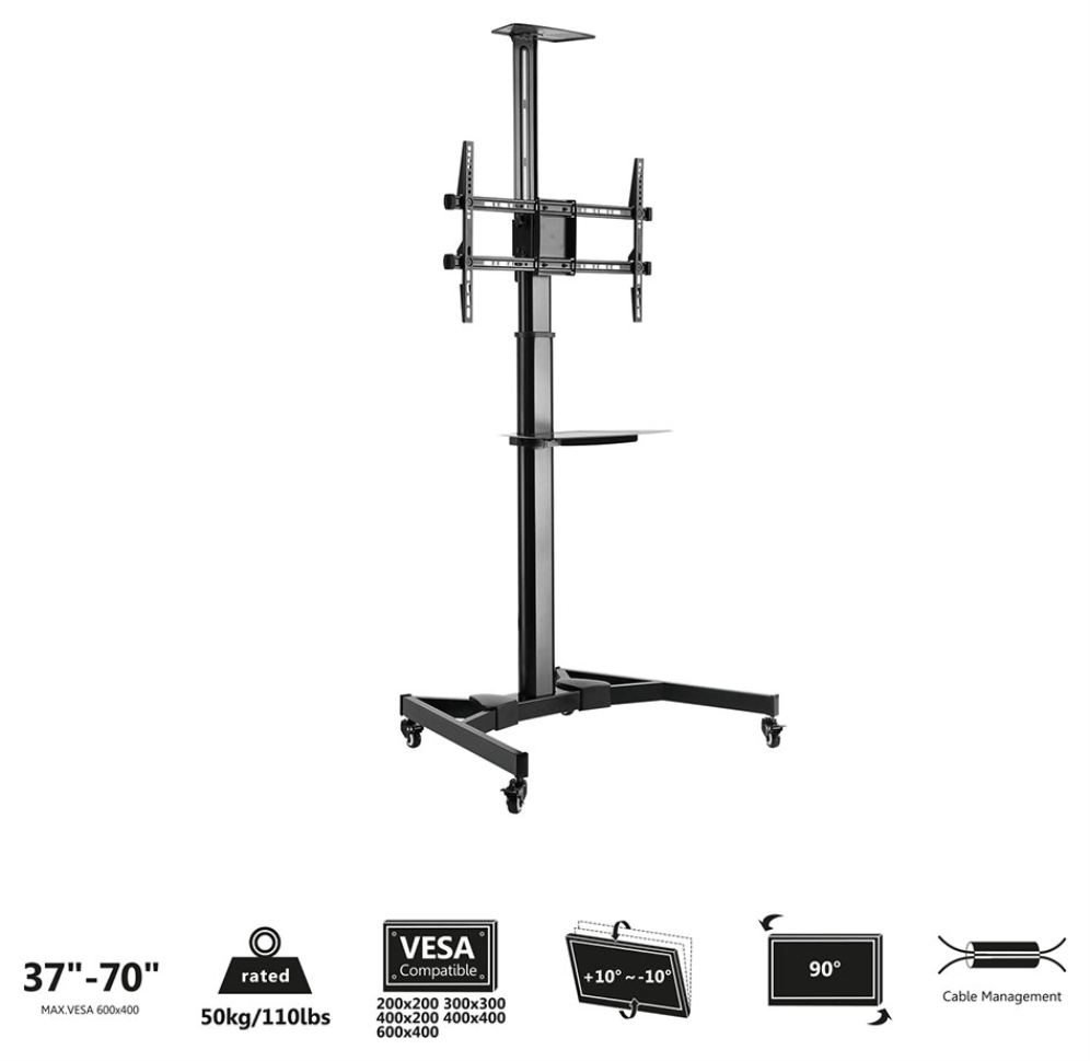 SOPORTE SUELO TV EWENT EW1540 37"-70" ESTANTE CAMARA VESA - detalle