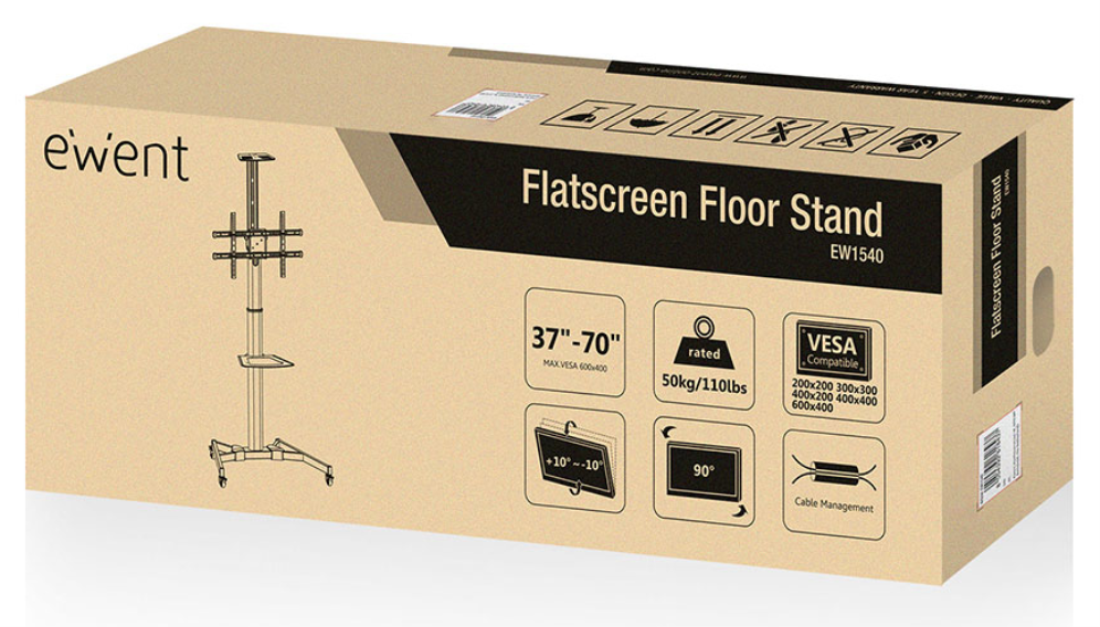 SOPORTE SUELO TV EWENT EW1540 37"-70" ESTANTE CAMARA VESA - detalle