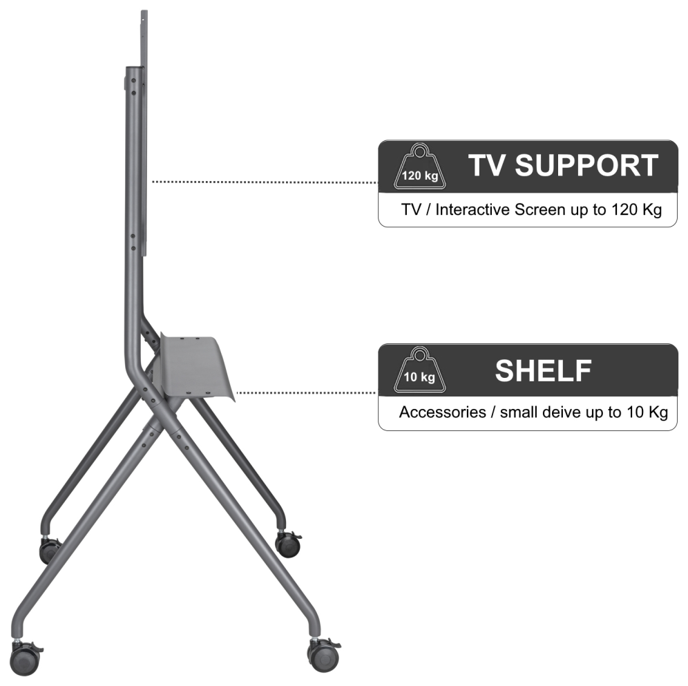 SOPORTE SUELO TV EWENT EW1542 50"-86" VESA 800X600 MAX 120KG - detalle