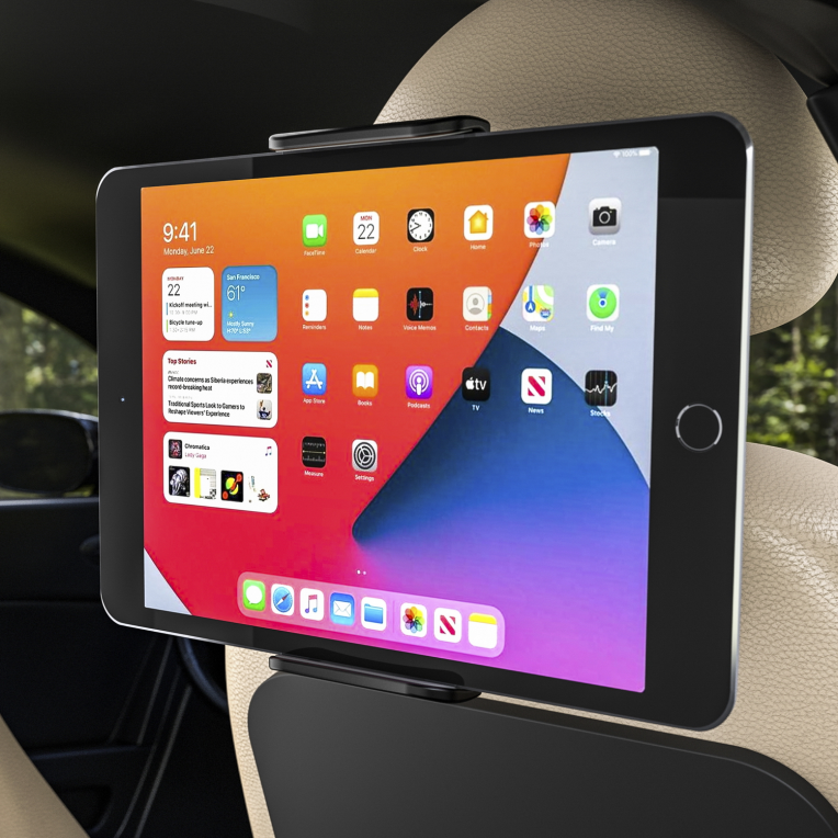 SOPORTE TABLET AISENS COCHE AJUSTABLE (1 PIVOTE) REPOSACABEZAS NEGRO - detalle