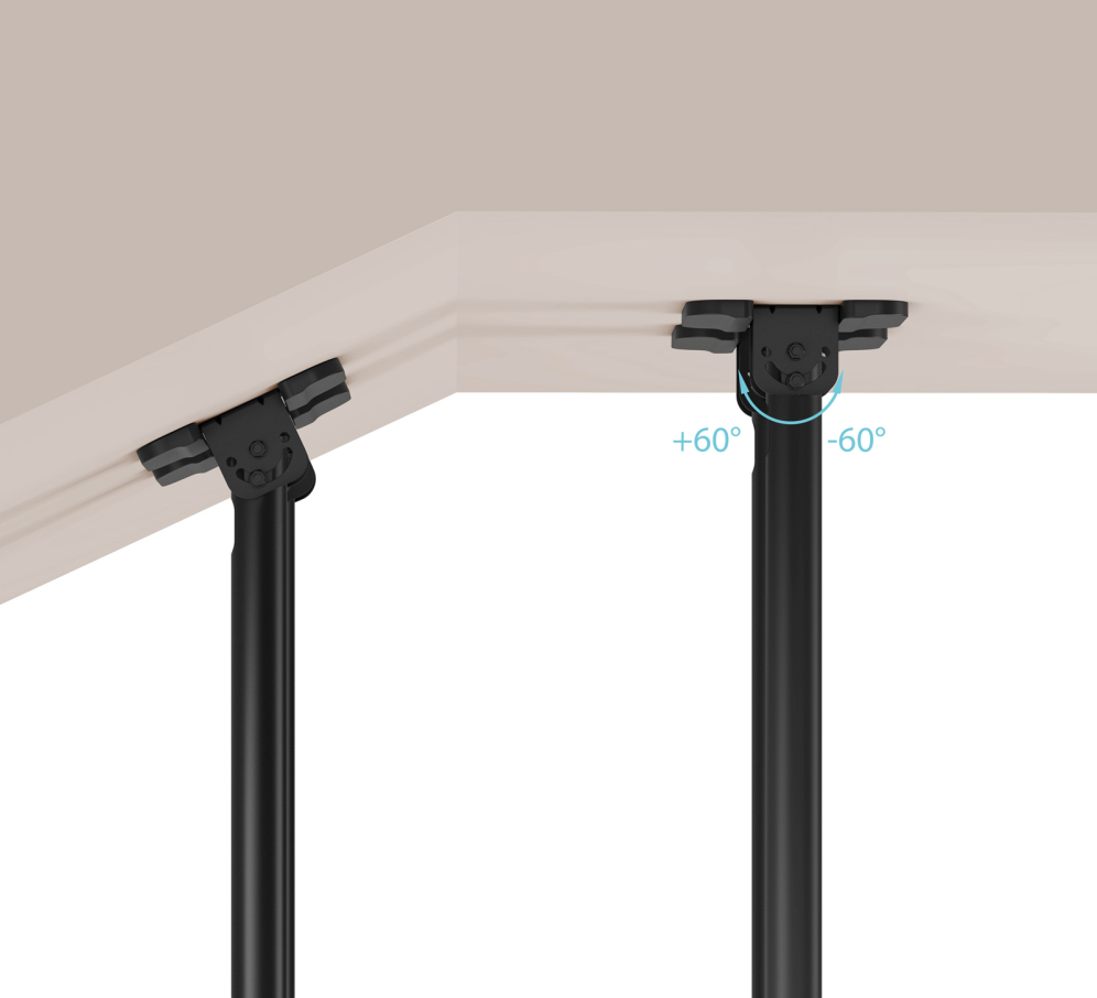 SOPORTE TECHO DOBLE MASTIL TOOQ LPCE11120TSLI-B 60-120" NEGRO - detalle