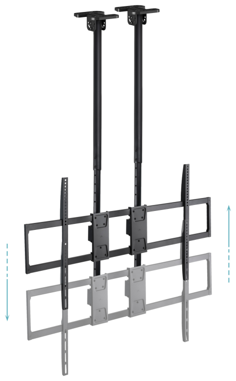 SOPORTE TECHO DOBLE MASTIL TOOQ LPCE11120TSLI-B 60-120" NEGRO - detalle