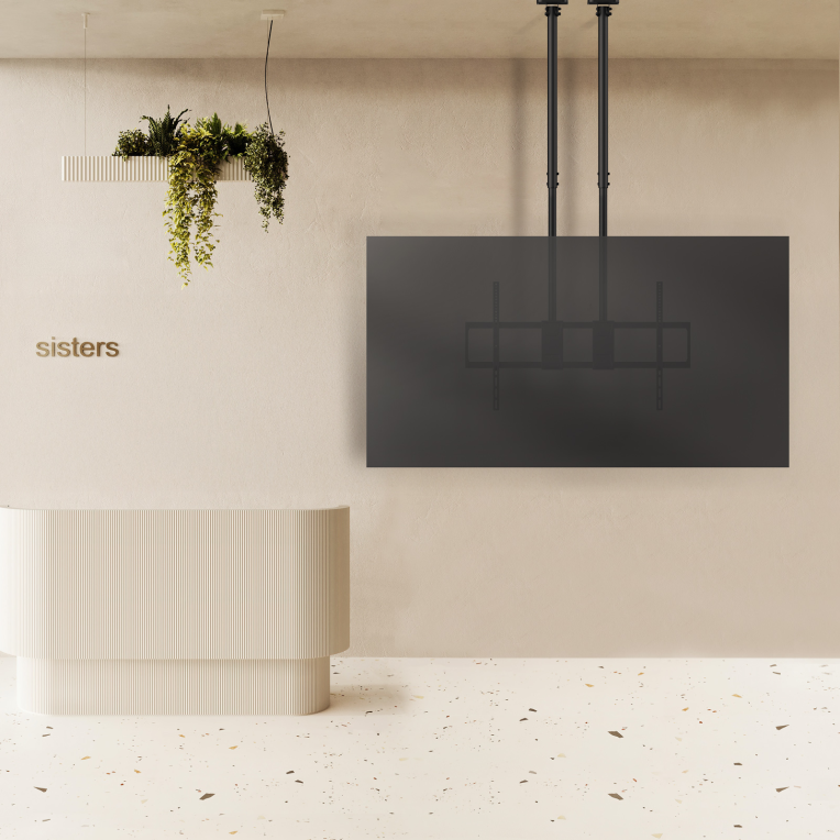 SOPORTE TECHO DOBLE MASTIL TOOQ LPCE11120TSLI-B 60-120" NEGRO - detalle
