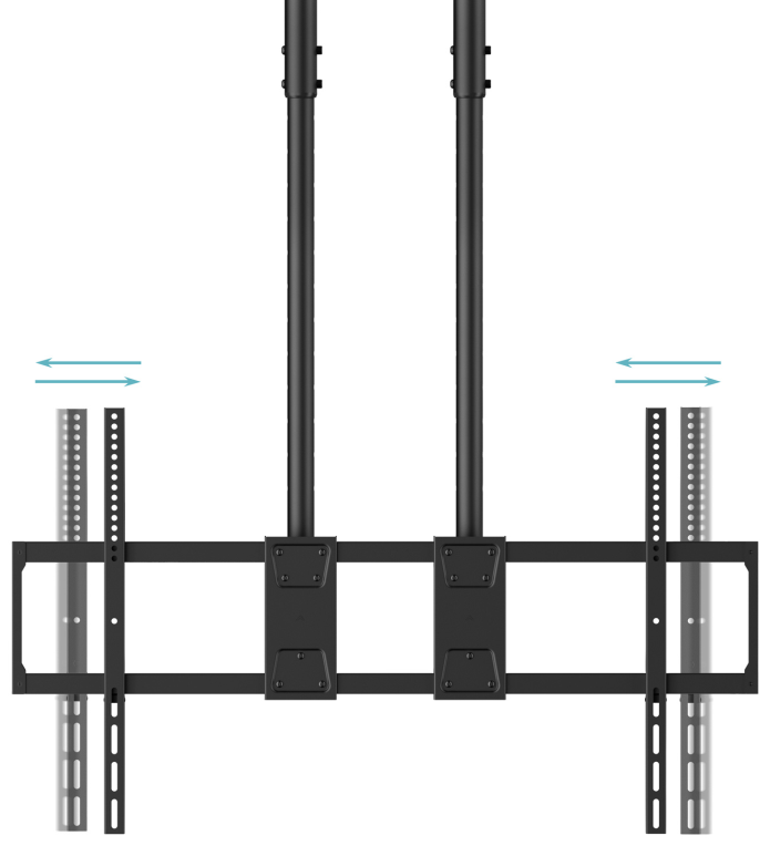SOPORTE TECHO DOBLE MASTIL TOOQ LPCE11120TSLI-B 60-120" NEGRO - detalle