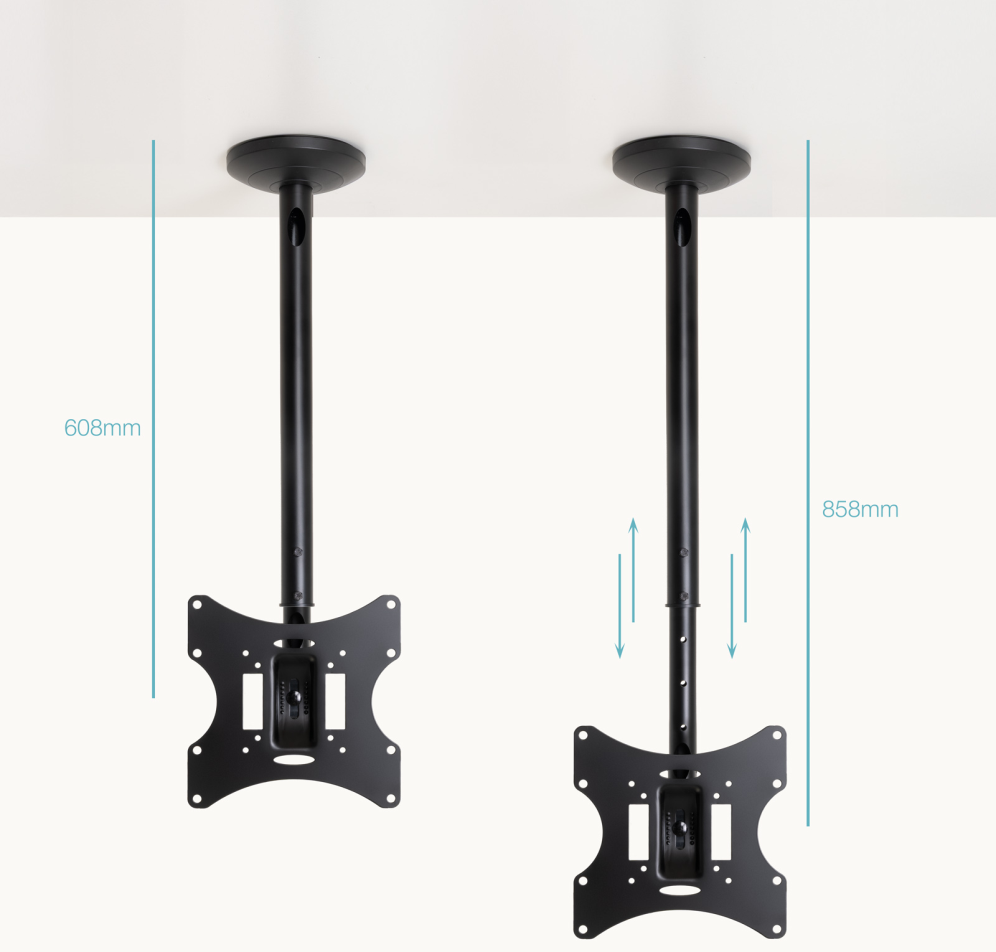 SOPORTE TECHO TOOQ GIRO 180 PANTALLAS 23-42" NEGRO - detalle