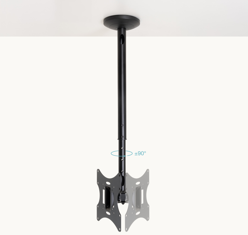 SOPORTE TECHO TOOQ GIRO 180 PANTALLAS 23-42" NEGRO - detalle