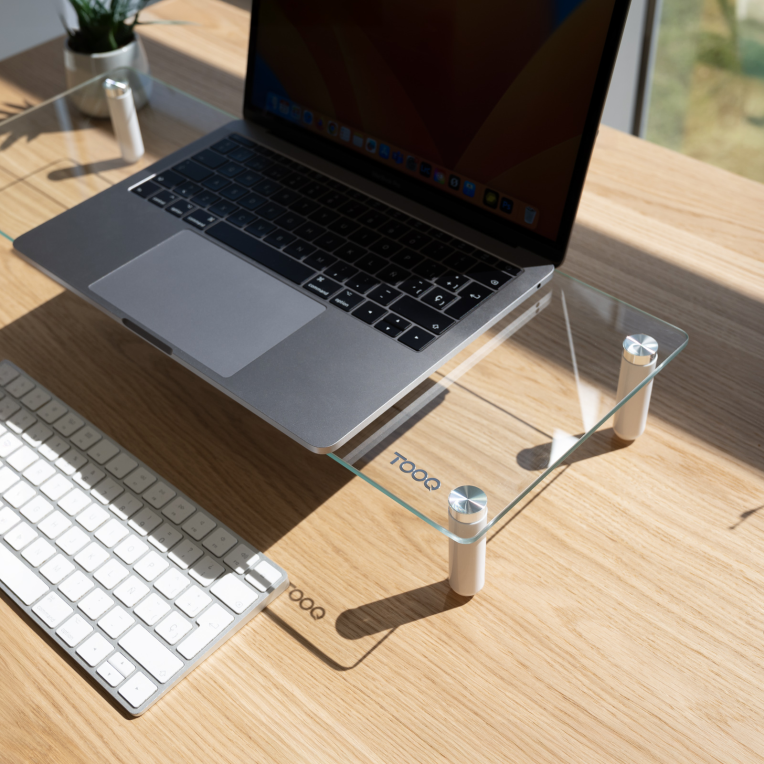 SOPORTE TOOQ ELEVADOR VIDRIO PARA MONITORES - detalle