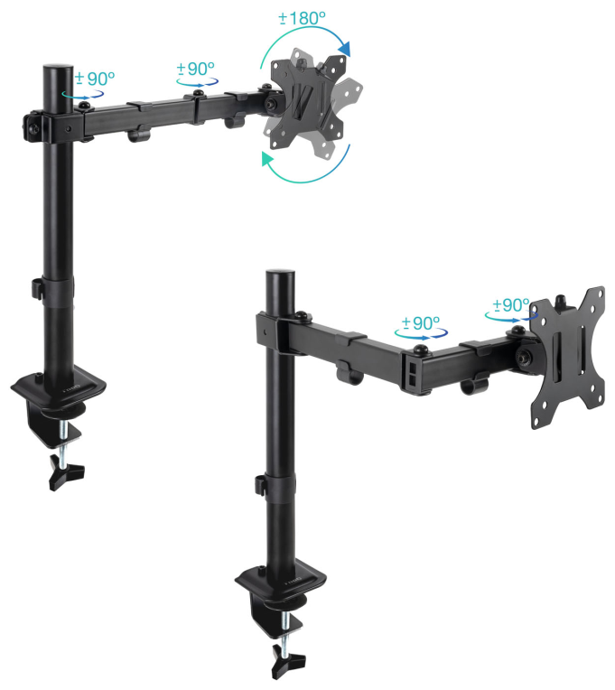 SOPORTE TOOQ MESA GIRA INCLI 1 BRAZO 17-32" NEGRO - detalle