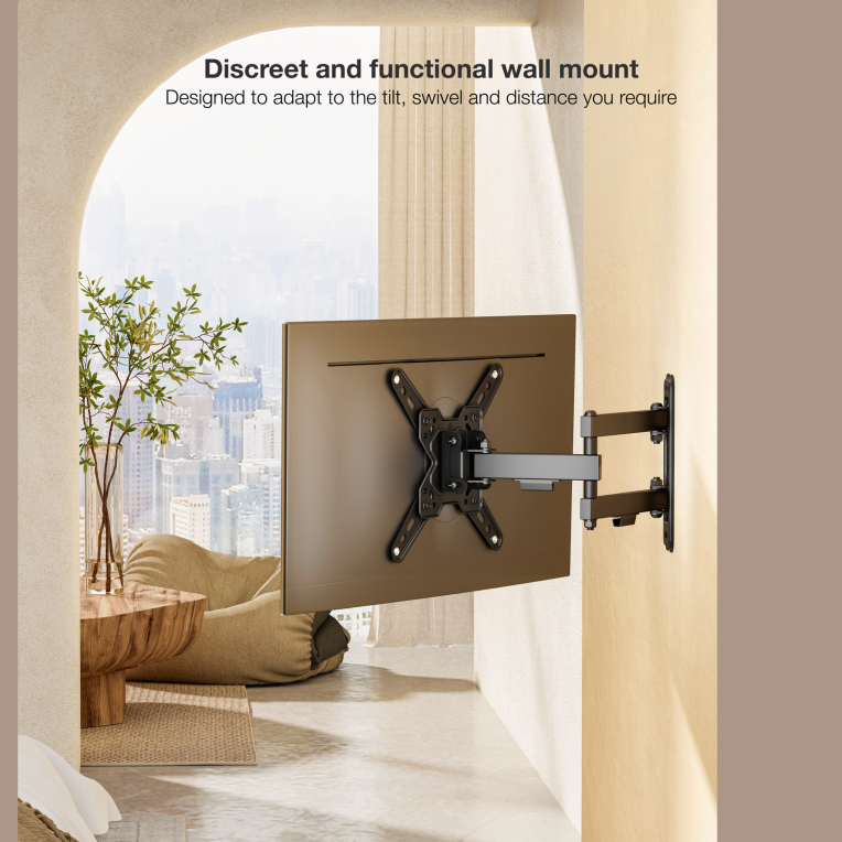 SOPORTE TOOQ PARED PANTALLAS 13-43" GIRA/INCLI NEGRO - detalle