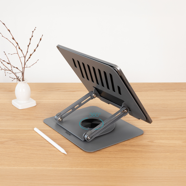 SOPORTE TOOQ PLEGABLE 360° DISPOSITIVOS 11-17", GRIS - detalle