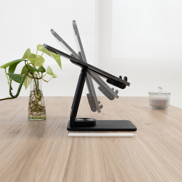 SOPORTE TOOQ PLEGABLE PARA TABLET HASTA 12.9" NEGRO - detalle