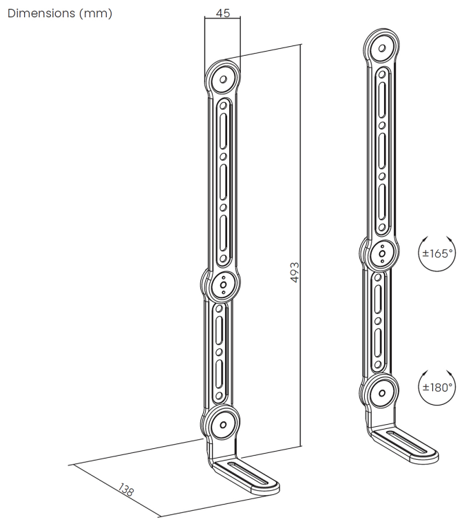 SOPORTE UNIVERSAL AISENS PARA BARRA DE SONIDO NEGRO - detalle