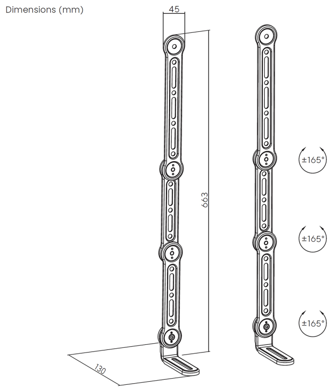SOPORTE UNIVERSAL AISENS PARA BARRA DE SONIDO NEGRO - detalle