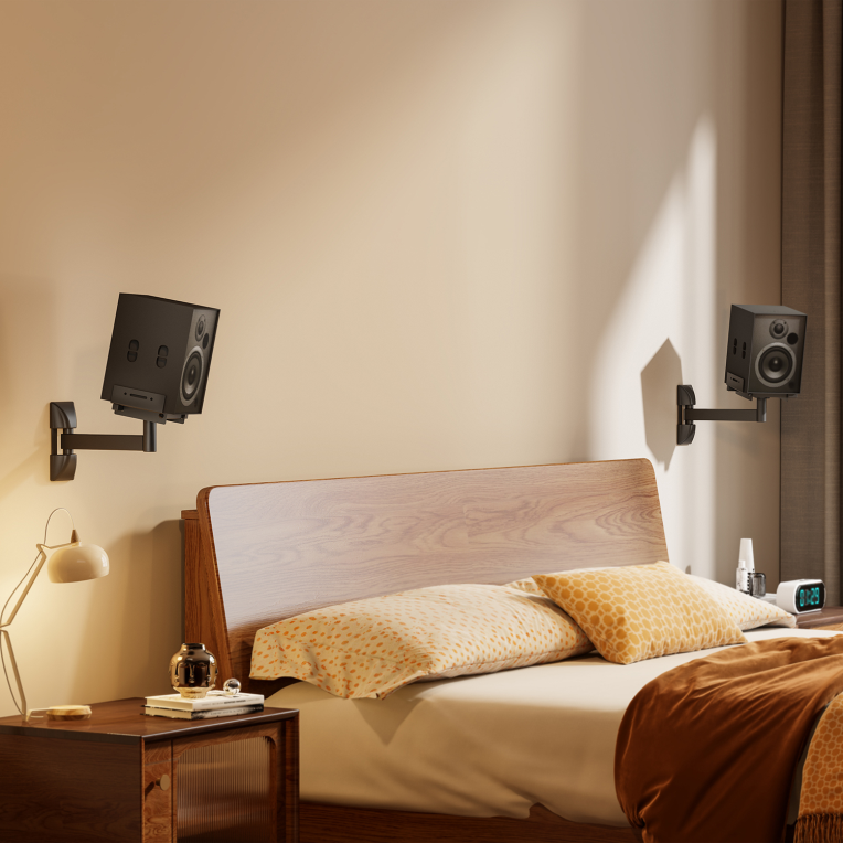 SOPORTE UNIVERSAL AISENS PARED GIRATORIO E INCLINABLE ALTAVOCES NEGRO - detalle