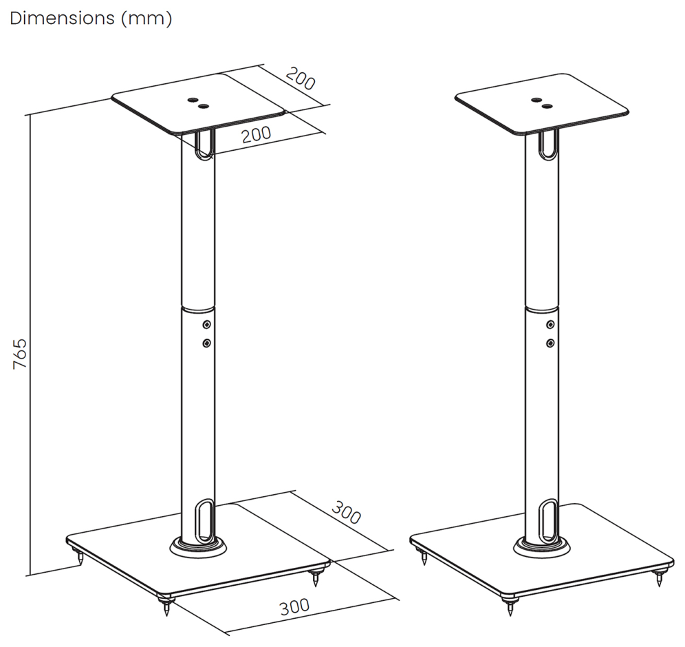 SOPORTE UNIVERSAL AISENS SUELO ALTAVOCES NEGRO - detalle