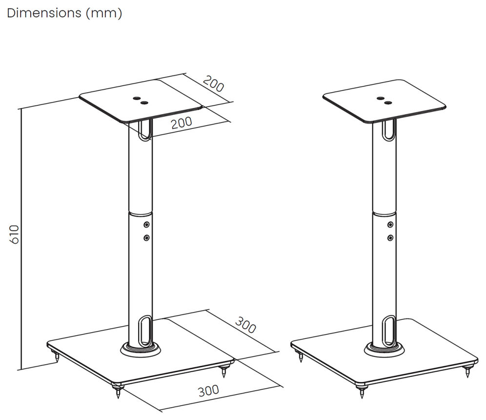 SOPORTE UNIVERSAL AISENS SUELO ALTAVOCES NEGRO - detalle
