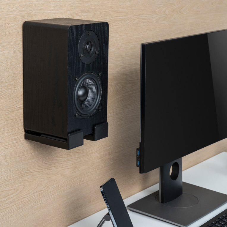 SOPORTE UNIVERSAL DE PARED AISENS PARA BARRA DE SONIDO NEGRO - detalle