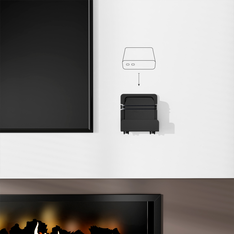 SOPORTE UNIVERSAL DE PARED AISENS PARA MINI PC ROUTER NEGRO - detalle
