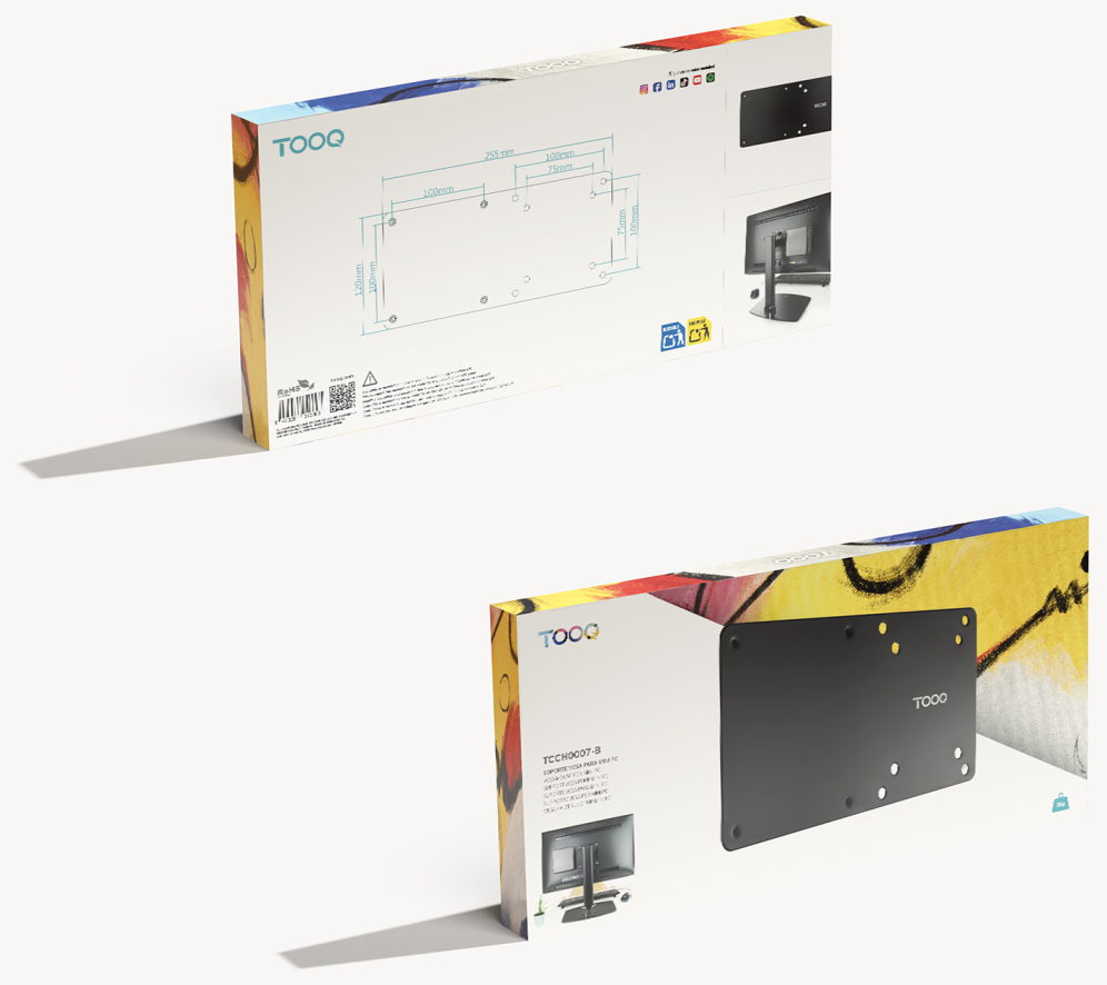 SOPORTE VESA MINI PC TOOQ TCCH0007-B 75X75 / 100X100 NEGRO - detalle