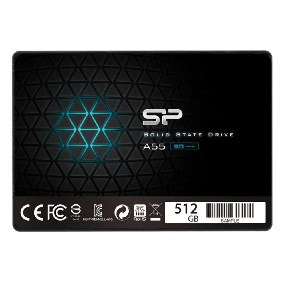 Disco duro interno SSD SILICON POWER SP Ace A55 de 512GB, 2.5 pulgadas, interfaz Sata3, vista del producto.
