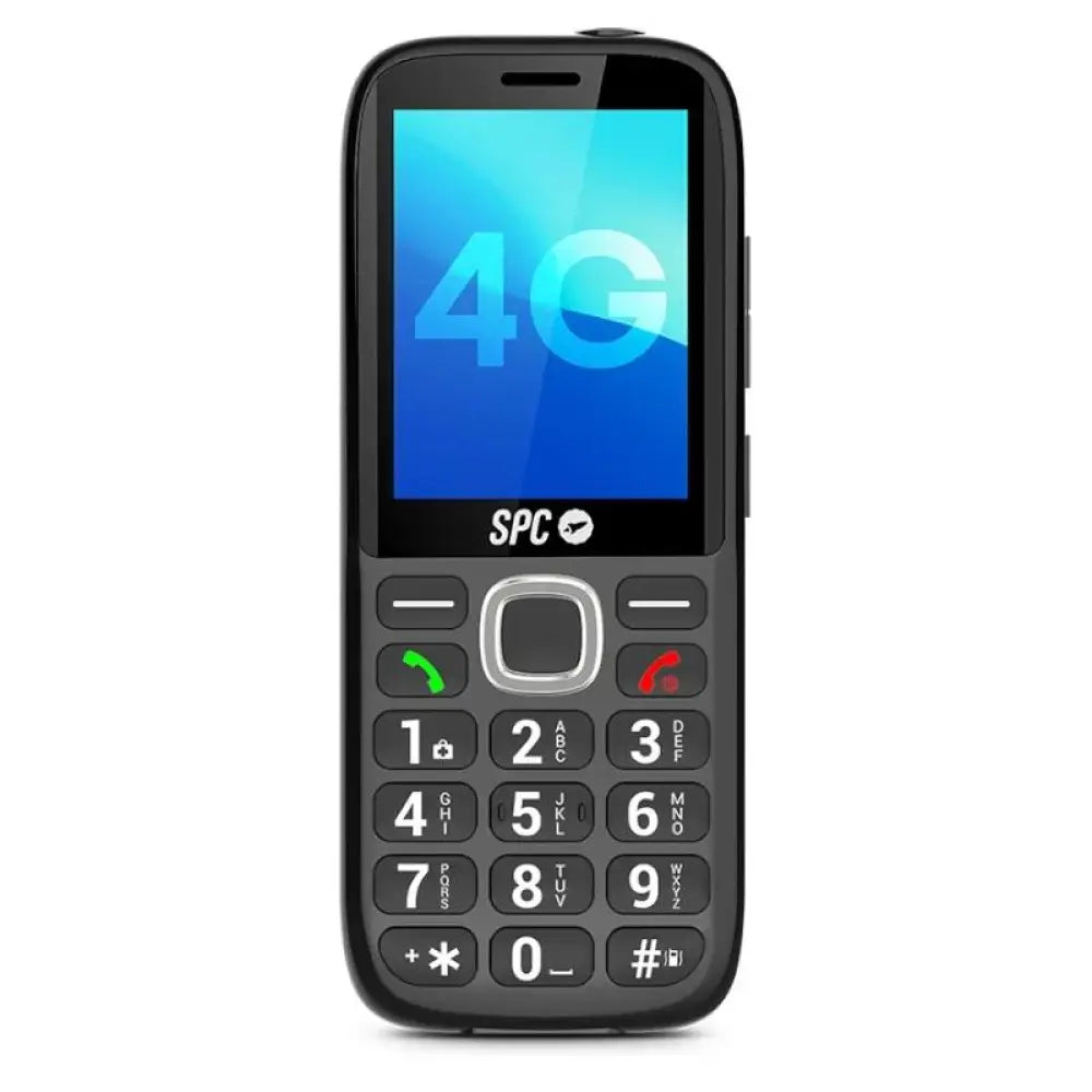Teléfono móvil SPC Fortune 2 Max 4G en color negro, diseñado para usuarios mayores, con pantalla grande y botones fáciles de usar.